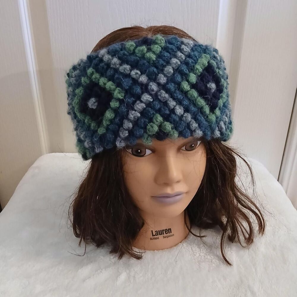 Andes Gifts Alpaca Blend Diamond Knit Ear Warmer Winter Headband Cottage Fairy